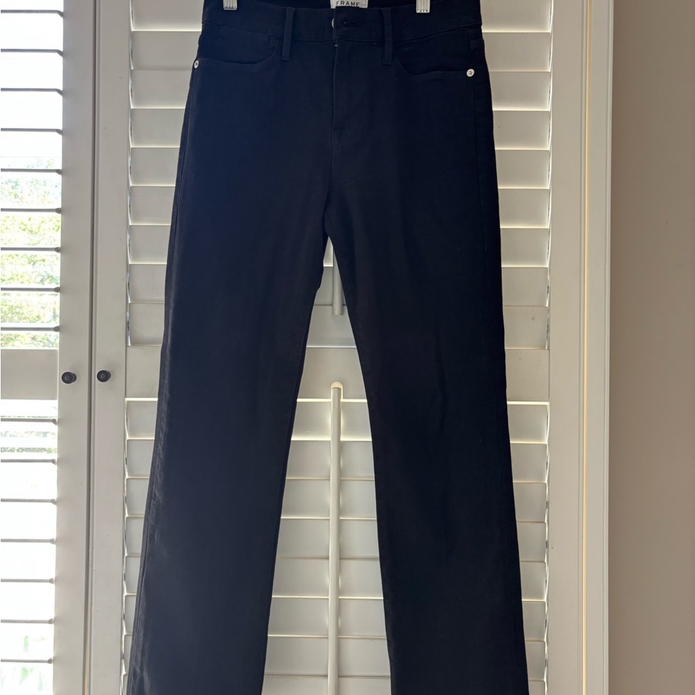 Frame Denim Le High Straight Black Jeans